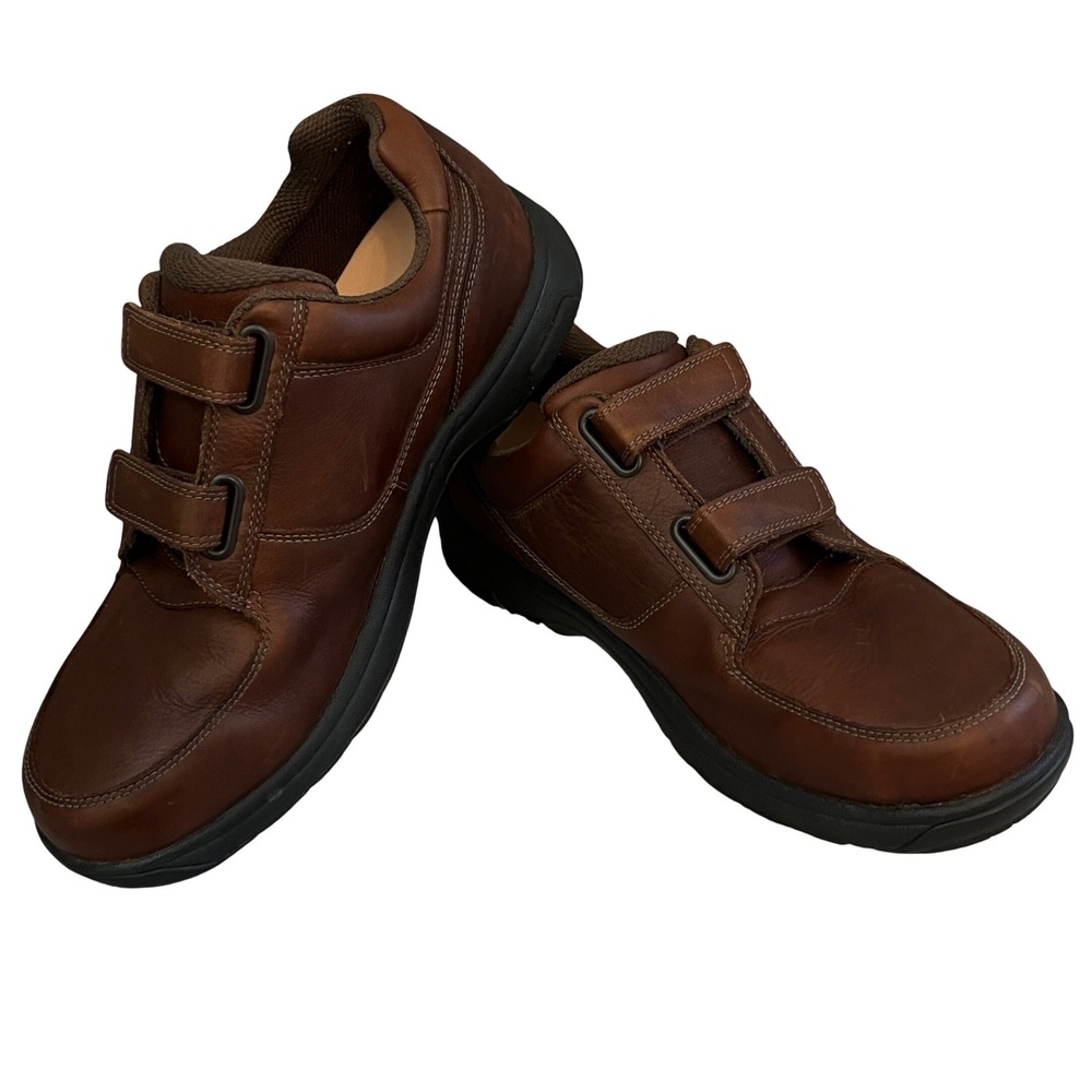 Dunham 8009SB Men Walking Shoes 11 2E Brown Leather Hook &‎ Loop